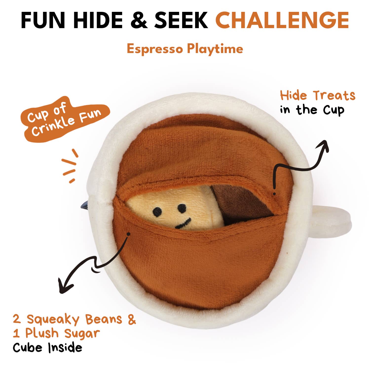 Espresso Squeaky Dog Toy