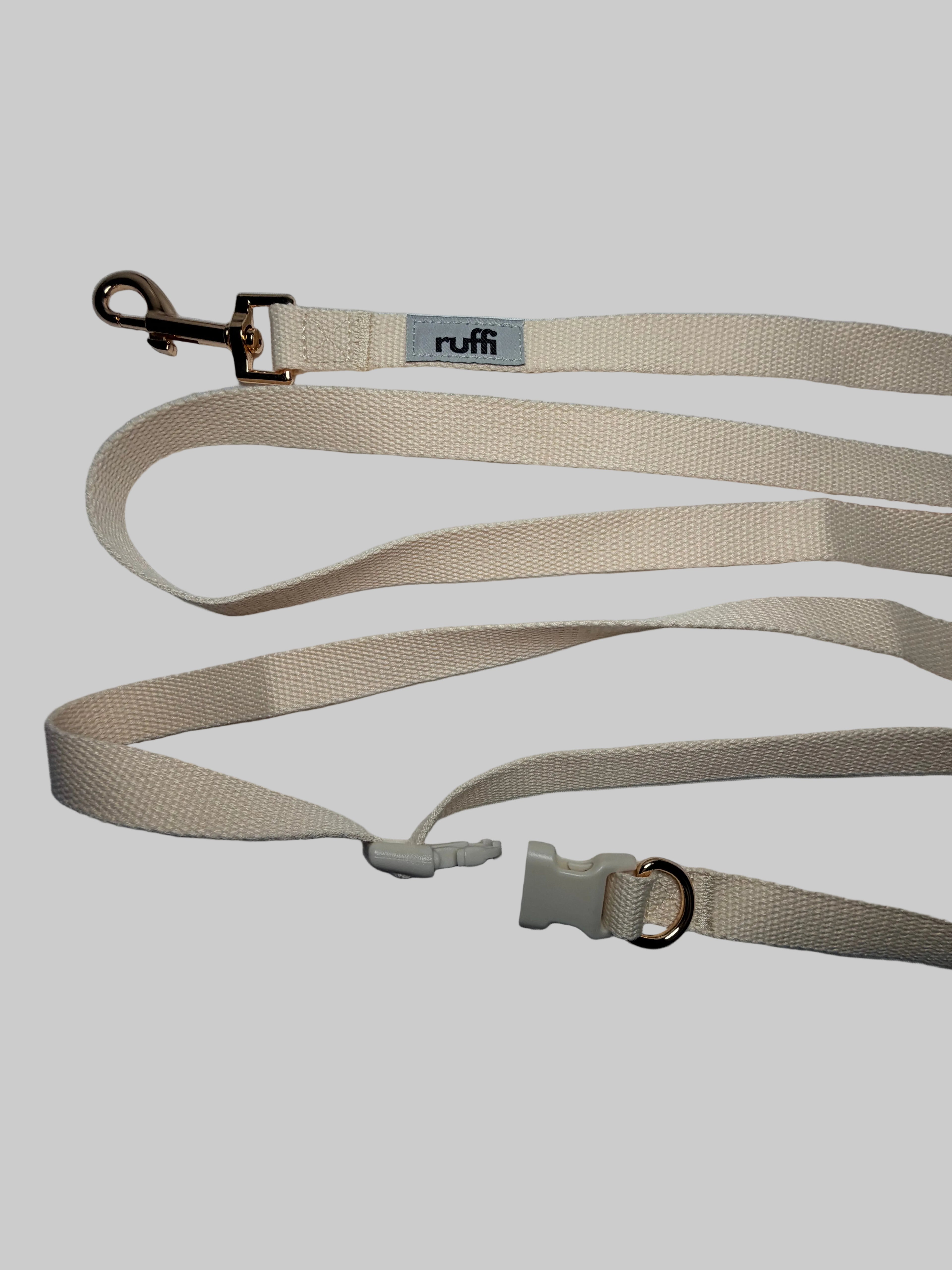 Hands-Free Woven Leash - Cream