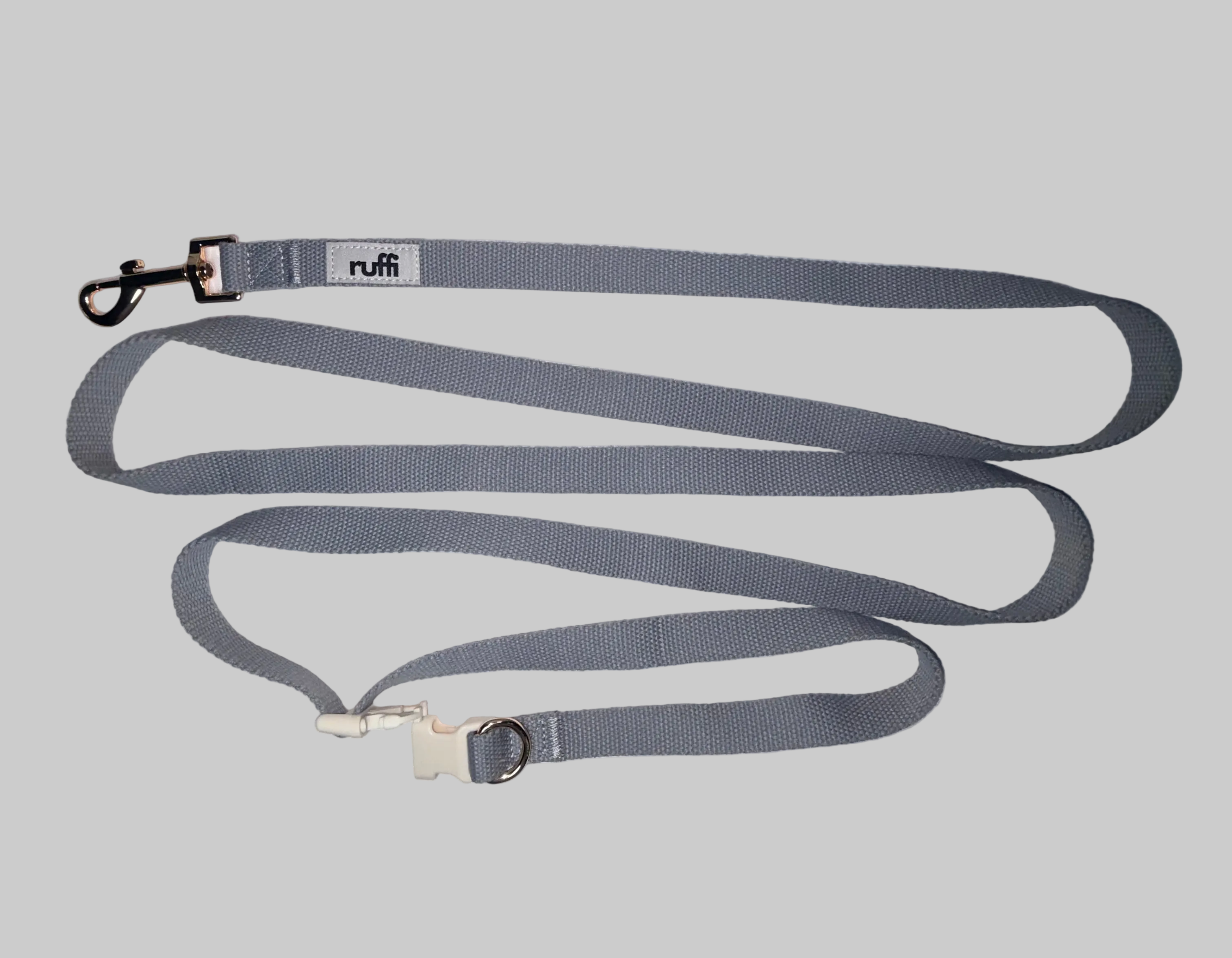 Hands Free Woven Leash - Grey