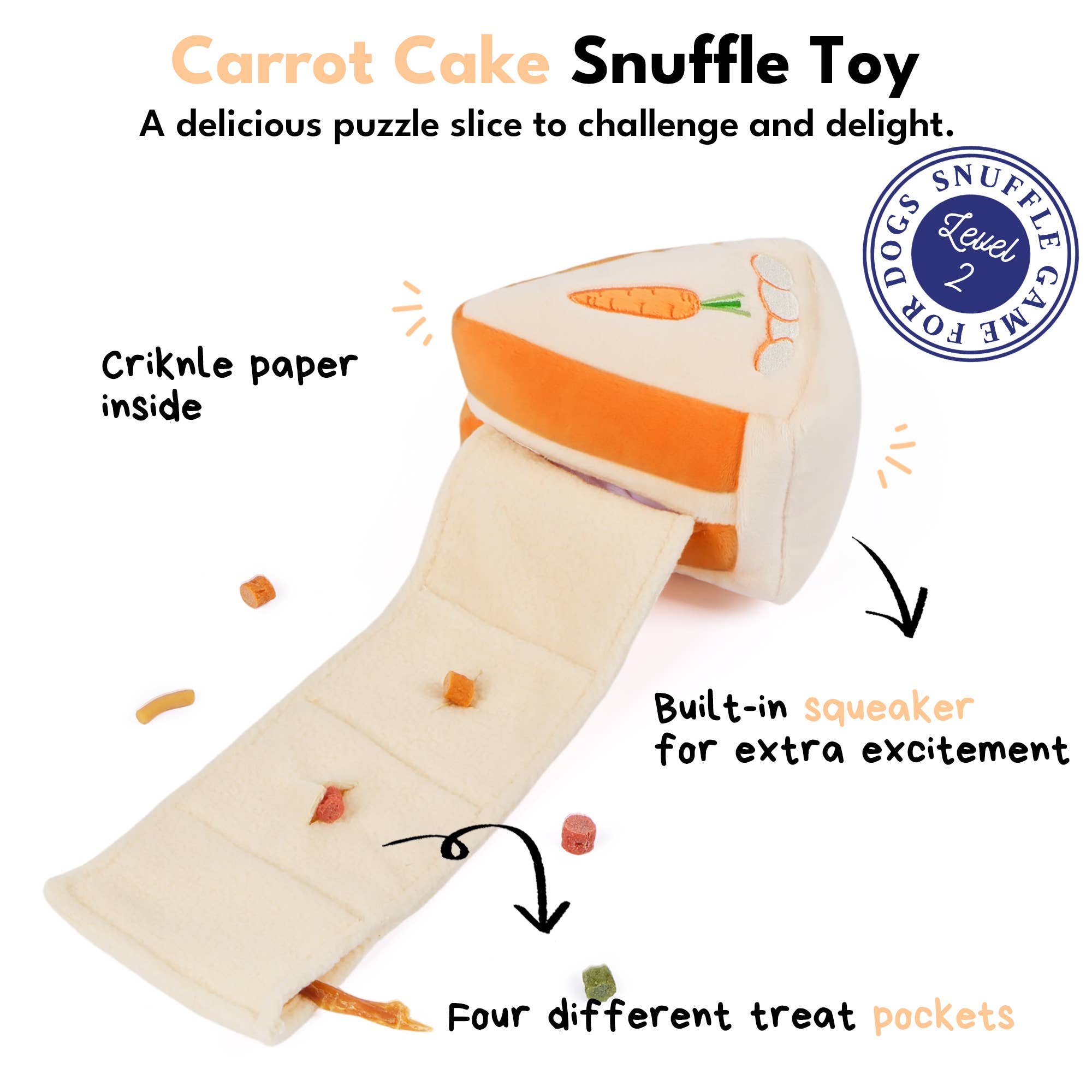 CHEWFFON Carrot Cake Enrichment Dog Puzzle Toy