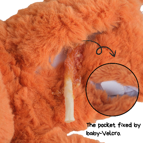 CHEWFFON Fox Puzzle Plush Dog Toy – Squeaky, Crinkle & Treat