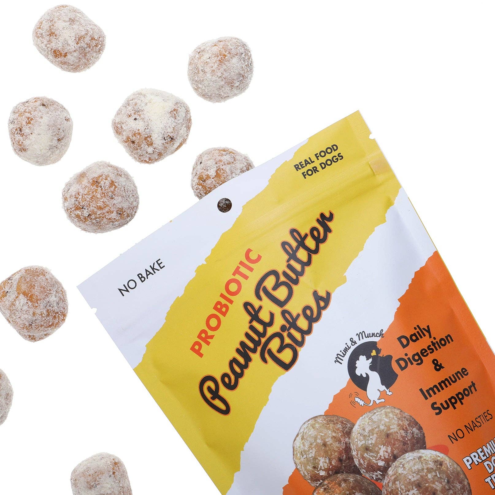 Mimi & Munch Probiotic Peanut Butter Bites Natural Dog Treats