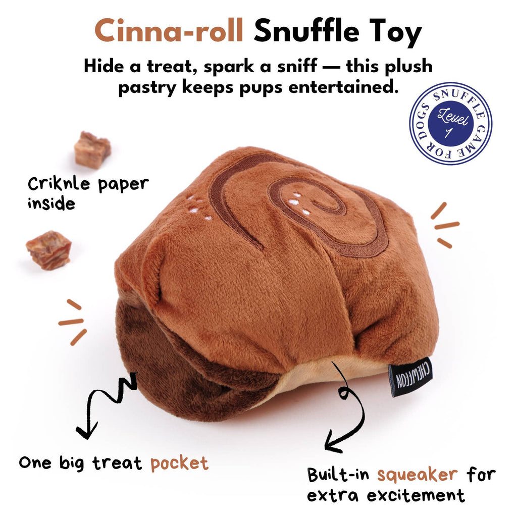 Cinnamon Roll Squeaky Snuffle Toy