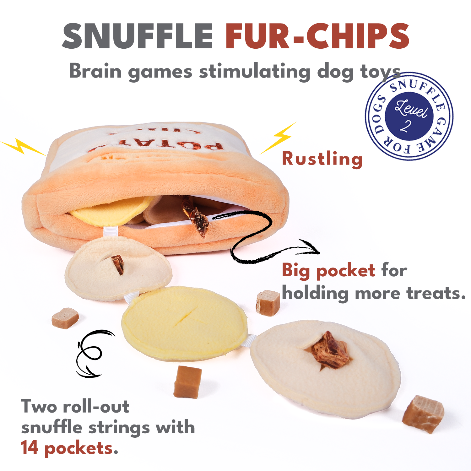 CHEWFFON Rustle Potato Chips Dog Snuffle Toy