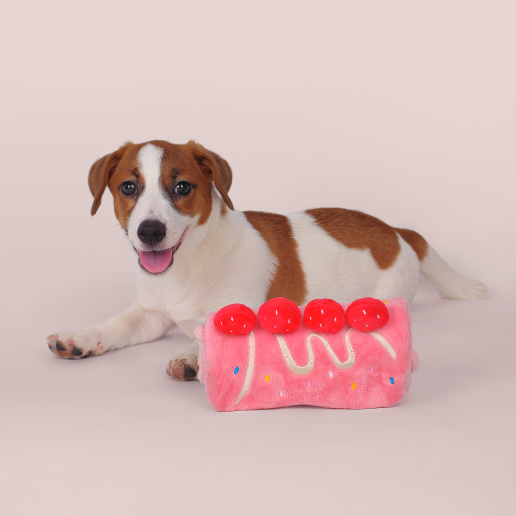 Strawberry Roll Cake Dog Puzzle Toy