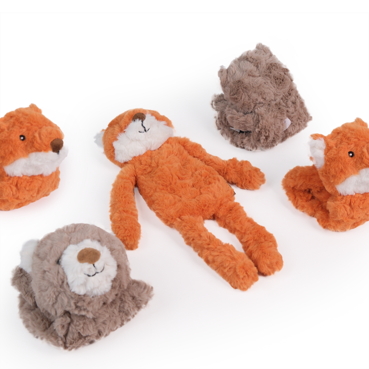 CHEWFFON Fox Puzzle Plush Dog Toy – Squeaky, Crinkle & Treat