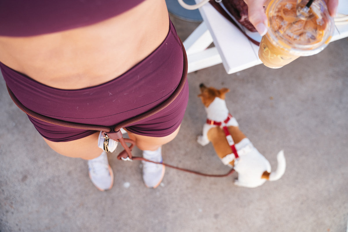 Hand Free Rope Leash Burgundy