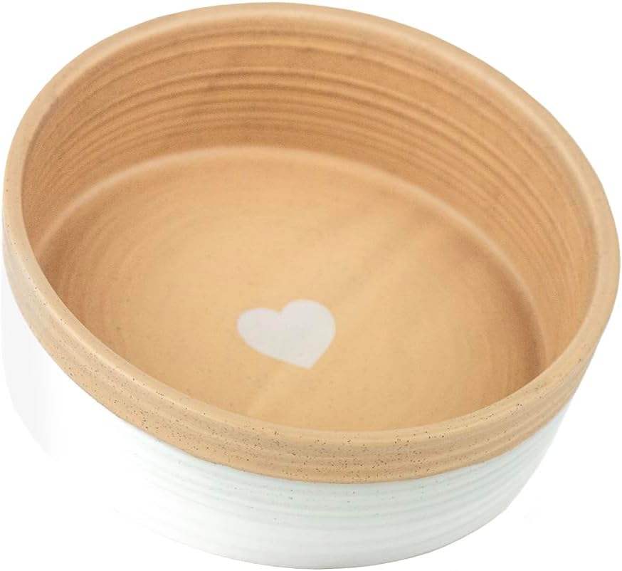 Ceramic Heart Hand Crafted Bella &  Barkley Dog Bowl