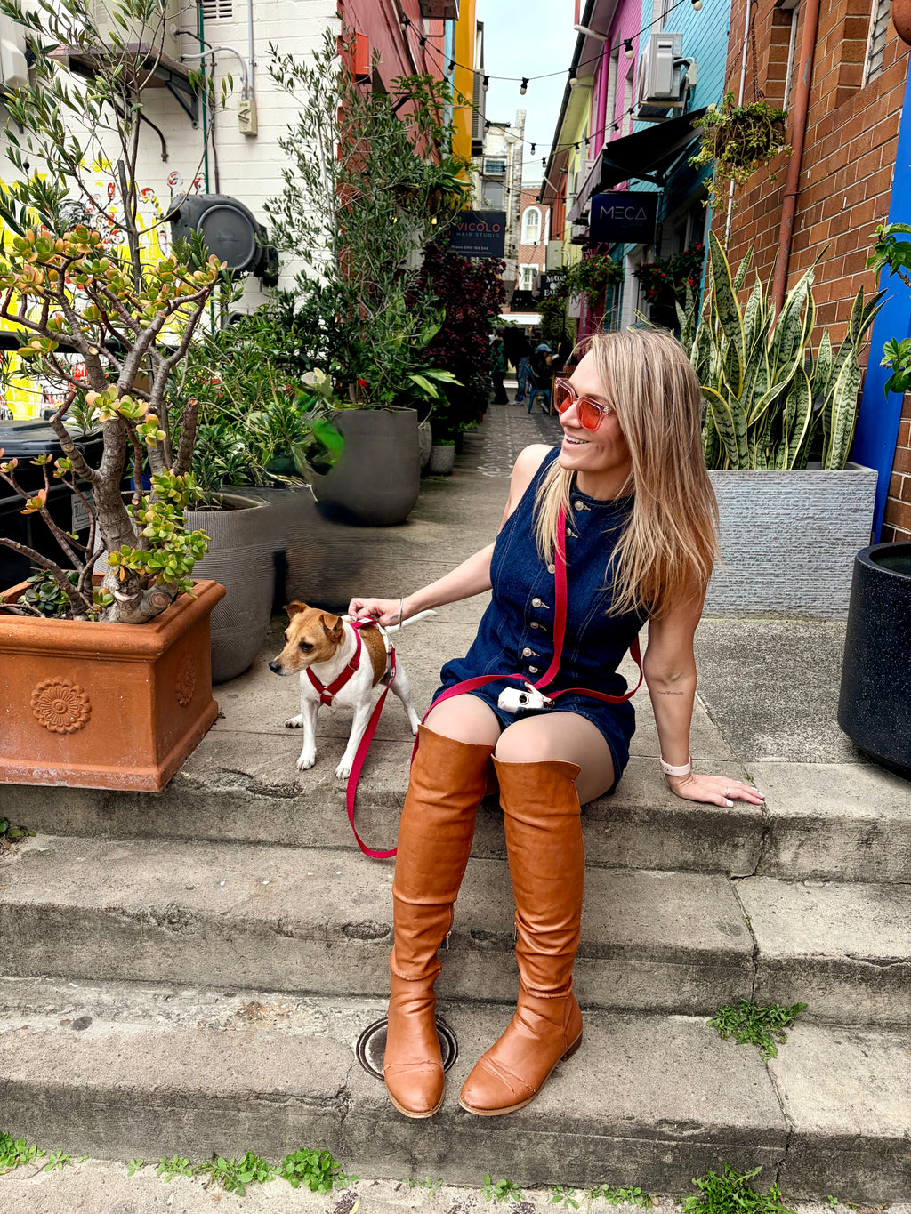 Hands Free Woven Leash - Forest Green