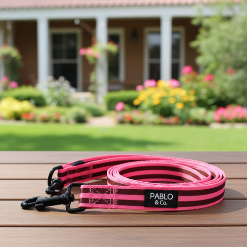 Blushing Stripes: Dog Leash