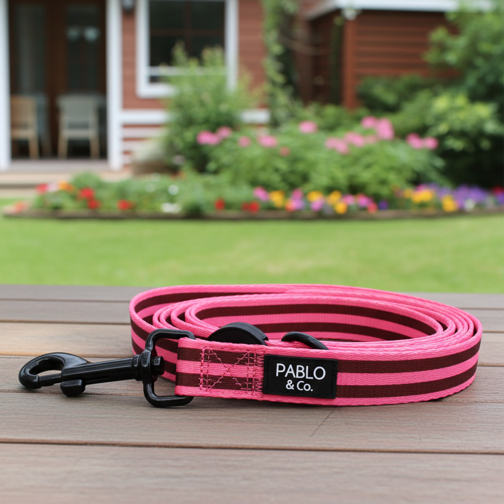 Blushing Stripes: Dog Leash