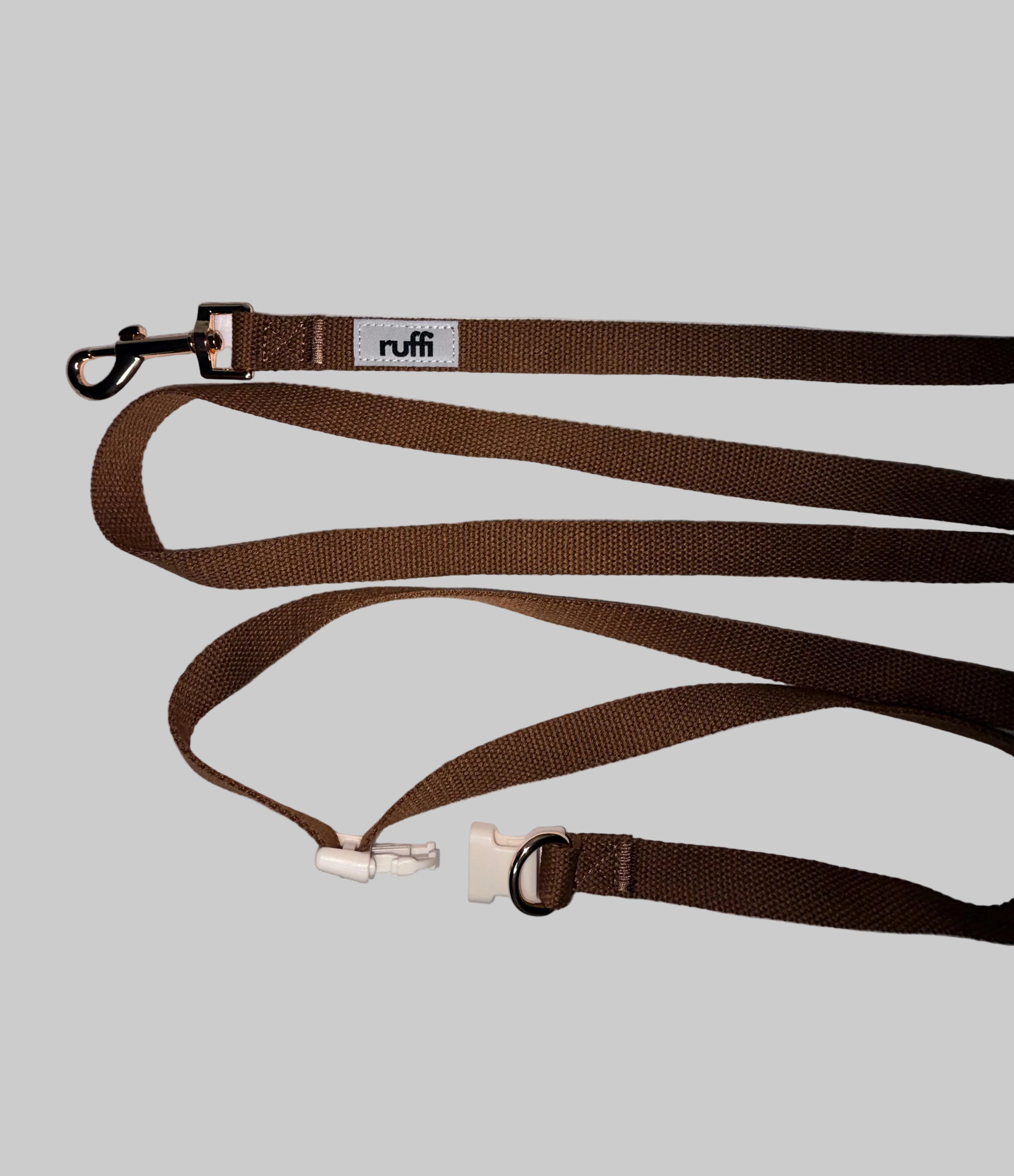 Hands Free Woven Leash - Chocolate