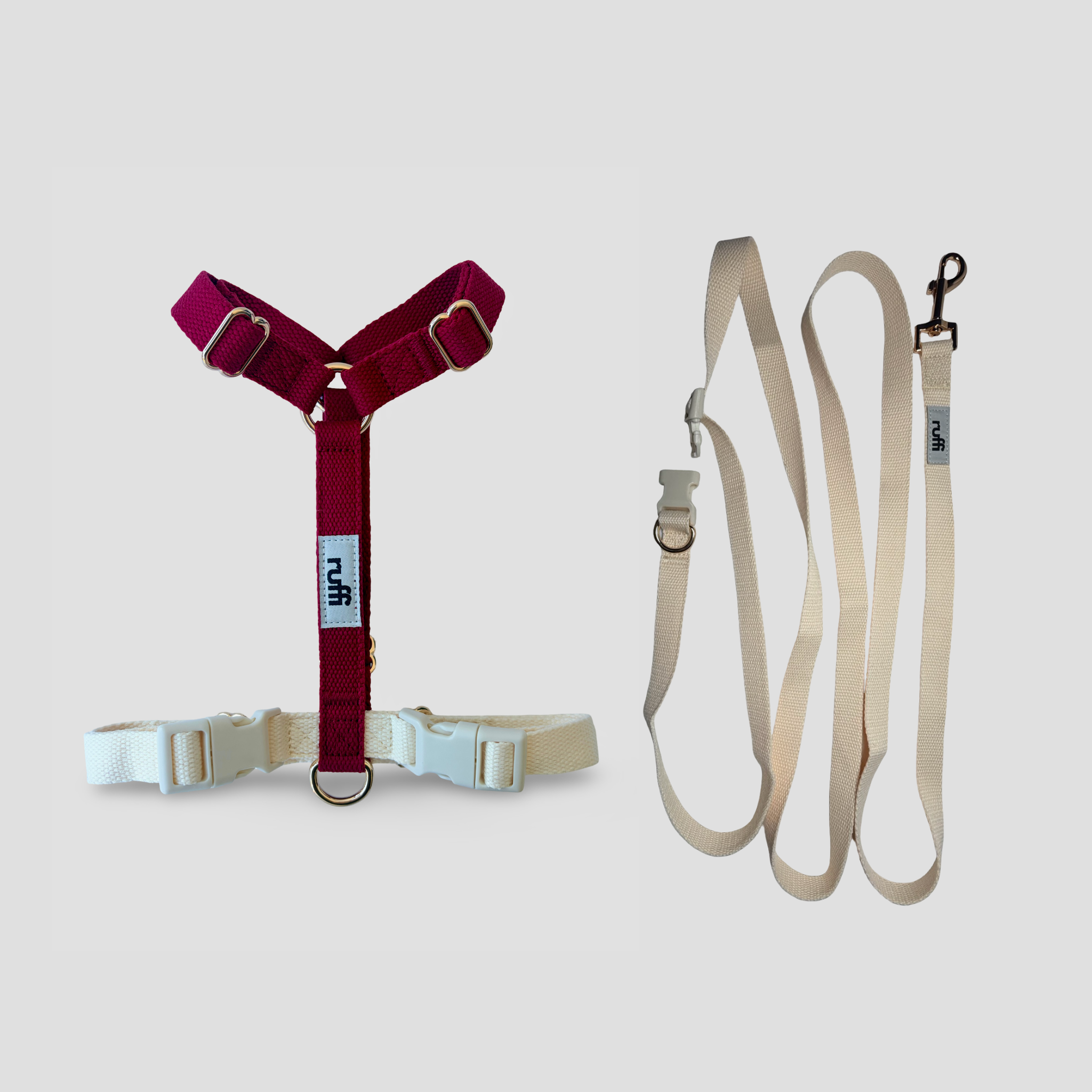 Harness and Leash Set - Cream
