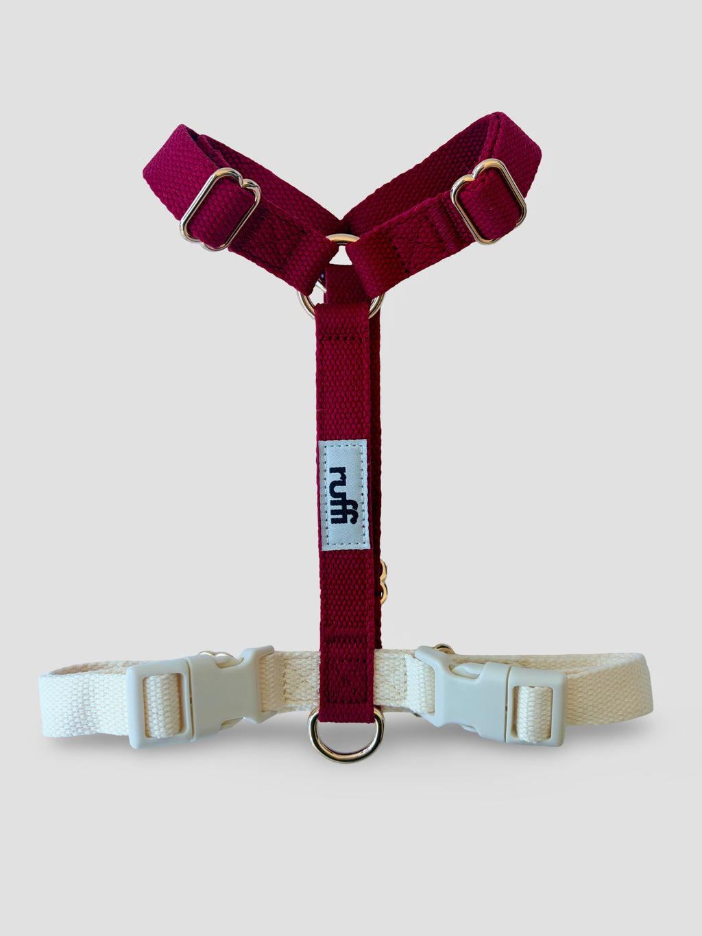 Berry/Cream Adjustable Dog Harness