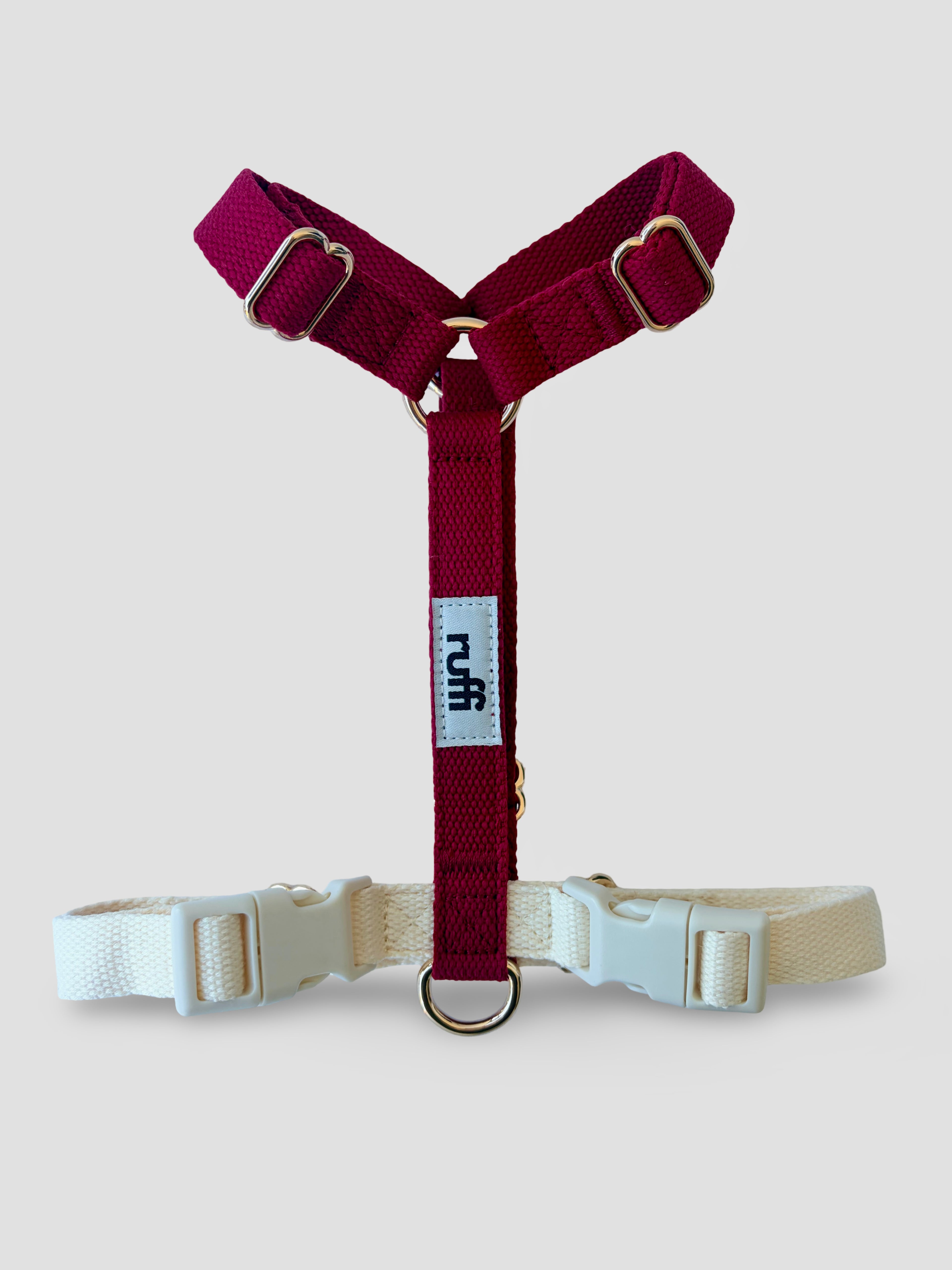 Berry/Cream Adjustable Dog Harness