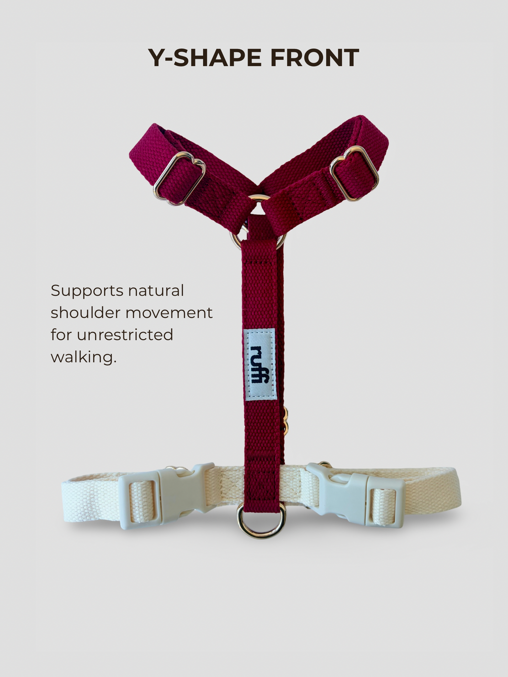 Berry/Cream Adjustable Dog Harness
