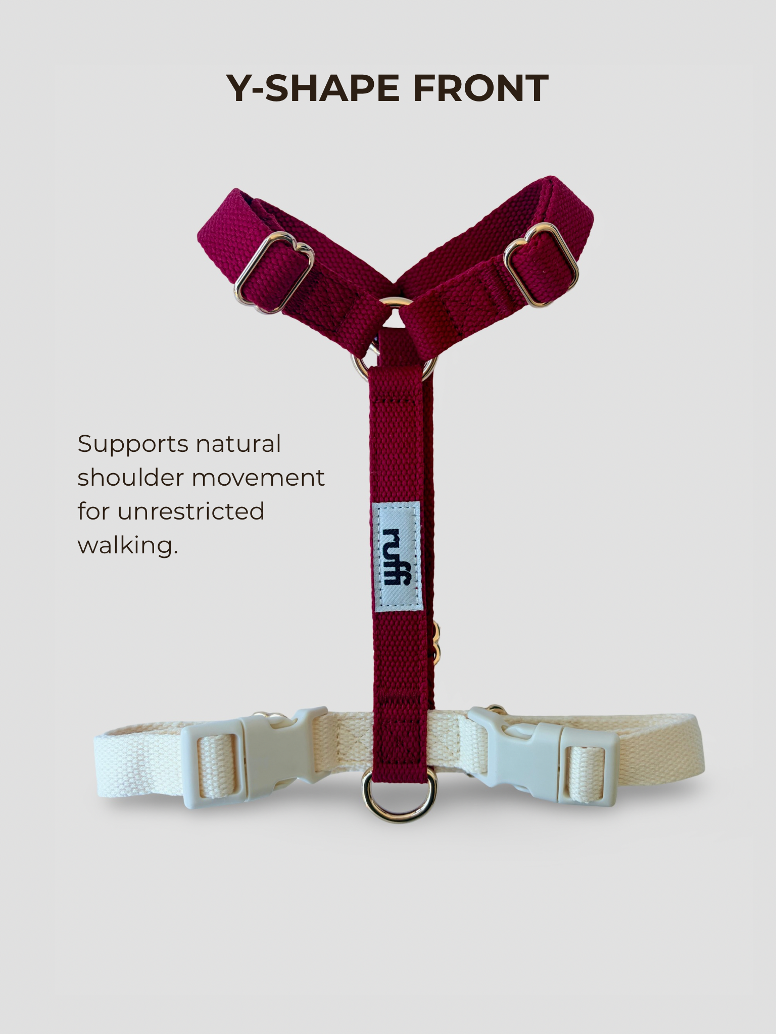 Berry/Cream Adjustable Dog Harness