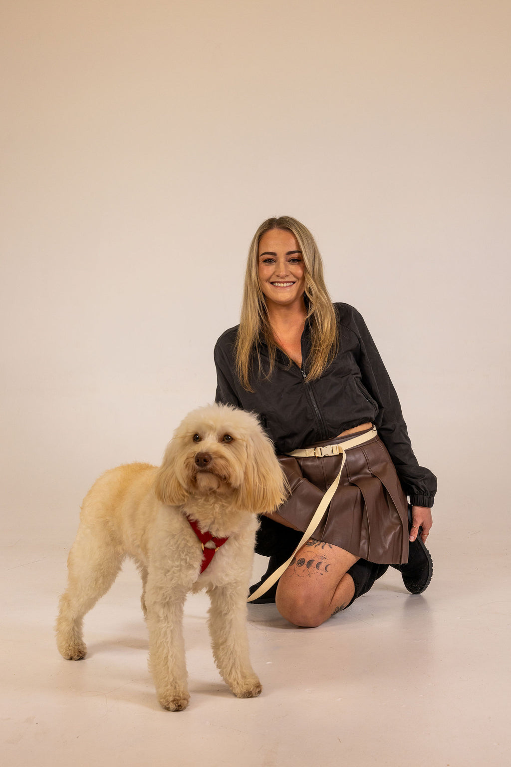 Harness and Leash Set - Cream