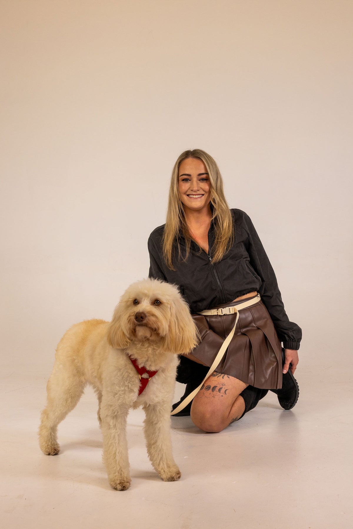 Harness and Leash Set - Cream