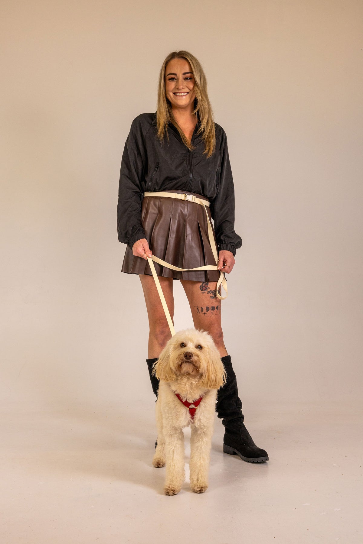 Harness and Leash Set - Cream