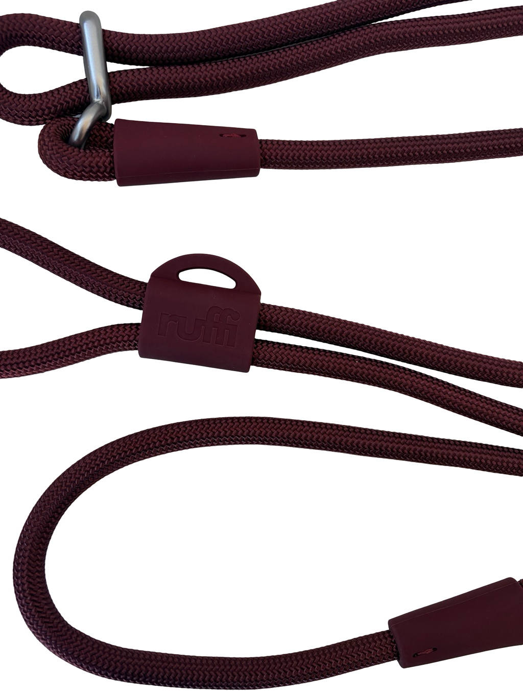 Hand Free Rope Leash Burgundy