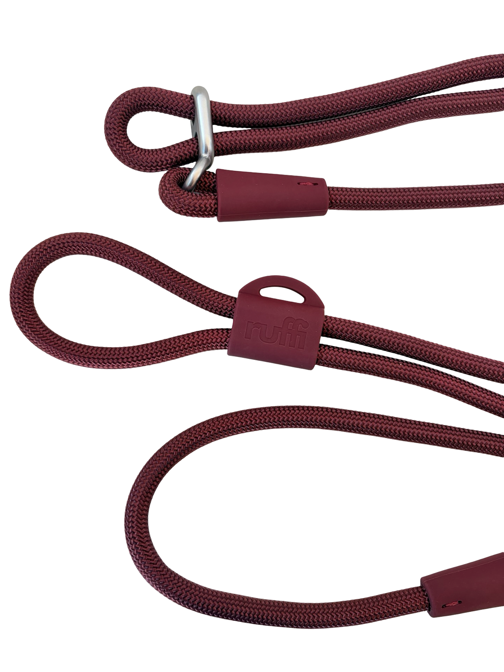 Hand Free Rope Leash Burgundy