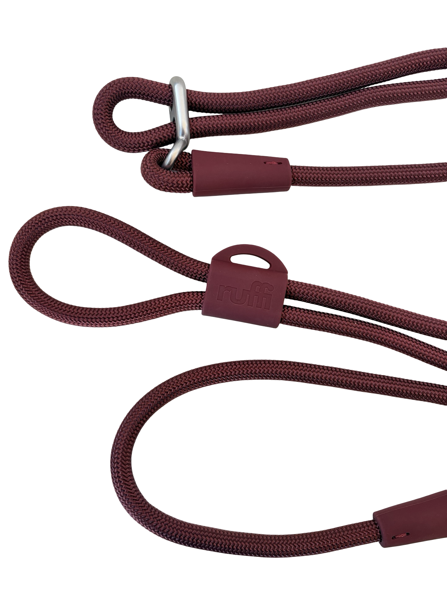 Hand Free Rope Leash Burgundy