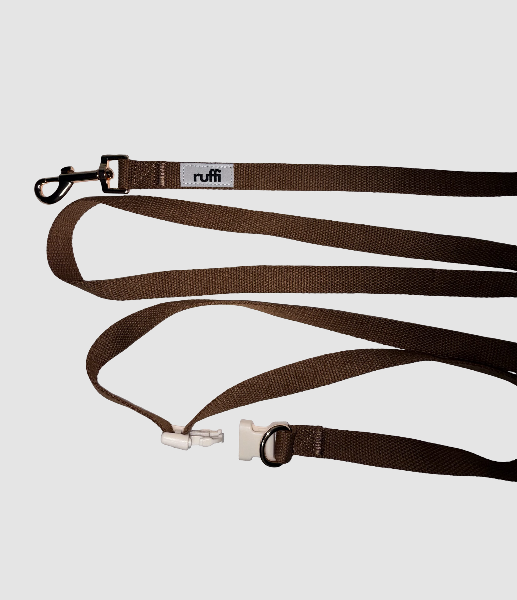 Hands Free Woven Leash - Chocolate