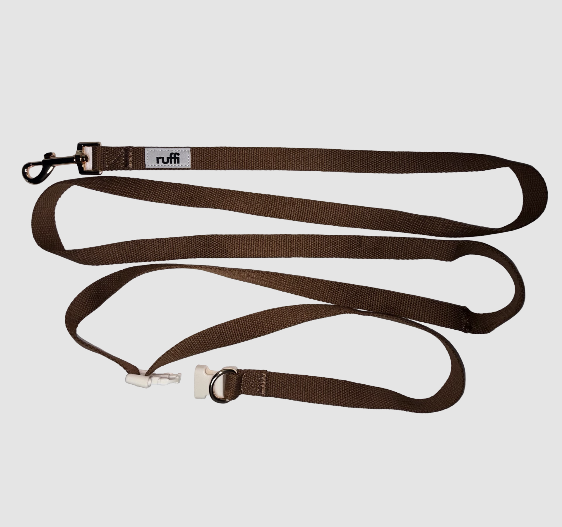 Hands Free Woven Leash - Chocolate