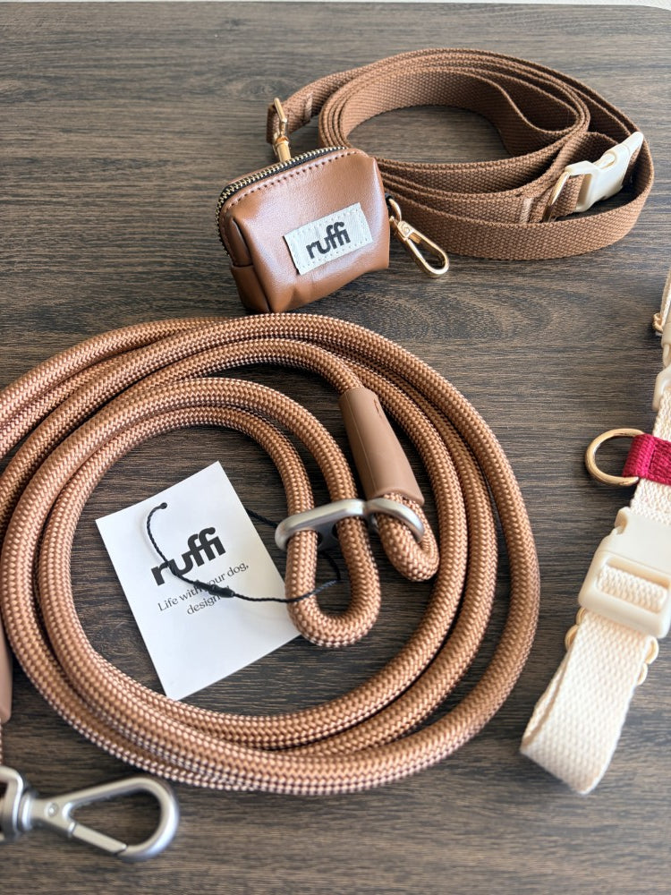 Hands Free Rope Leash Cocoa