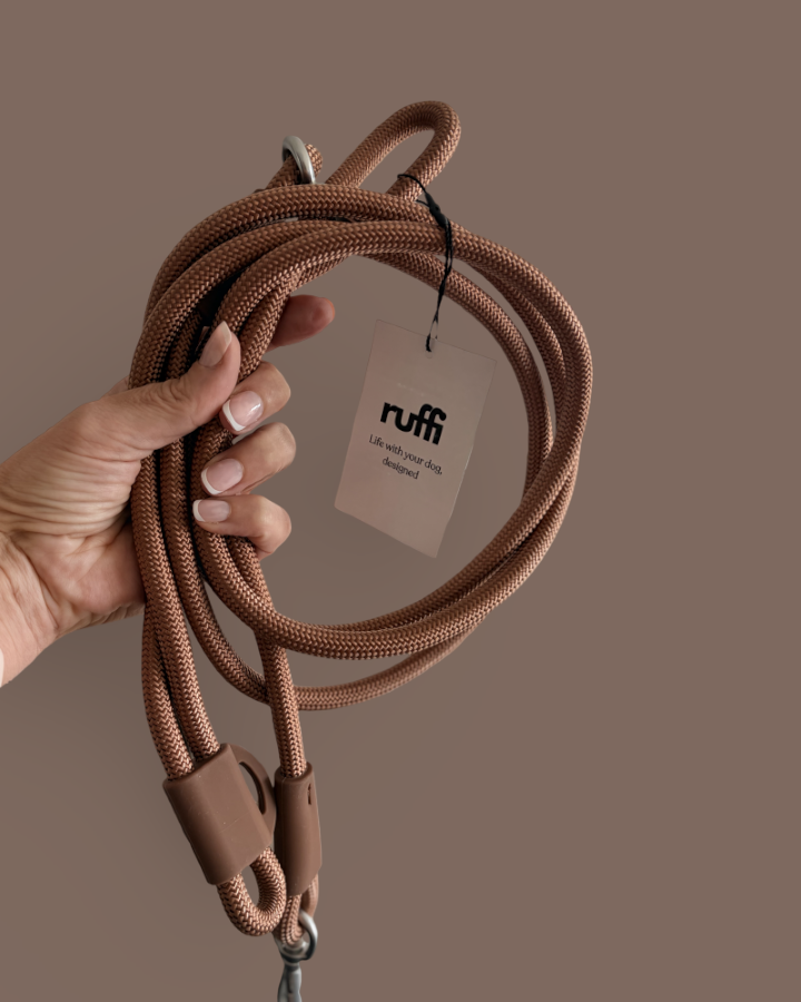 Hands Free Rope Leash Cocoa