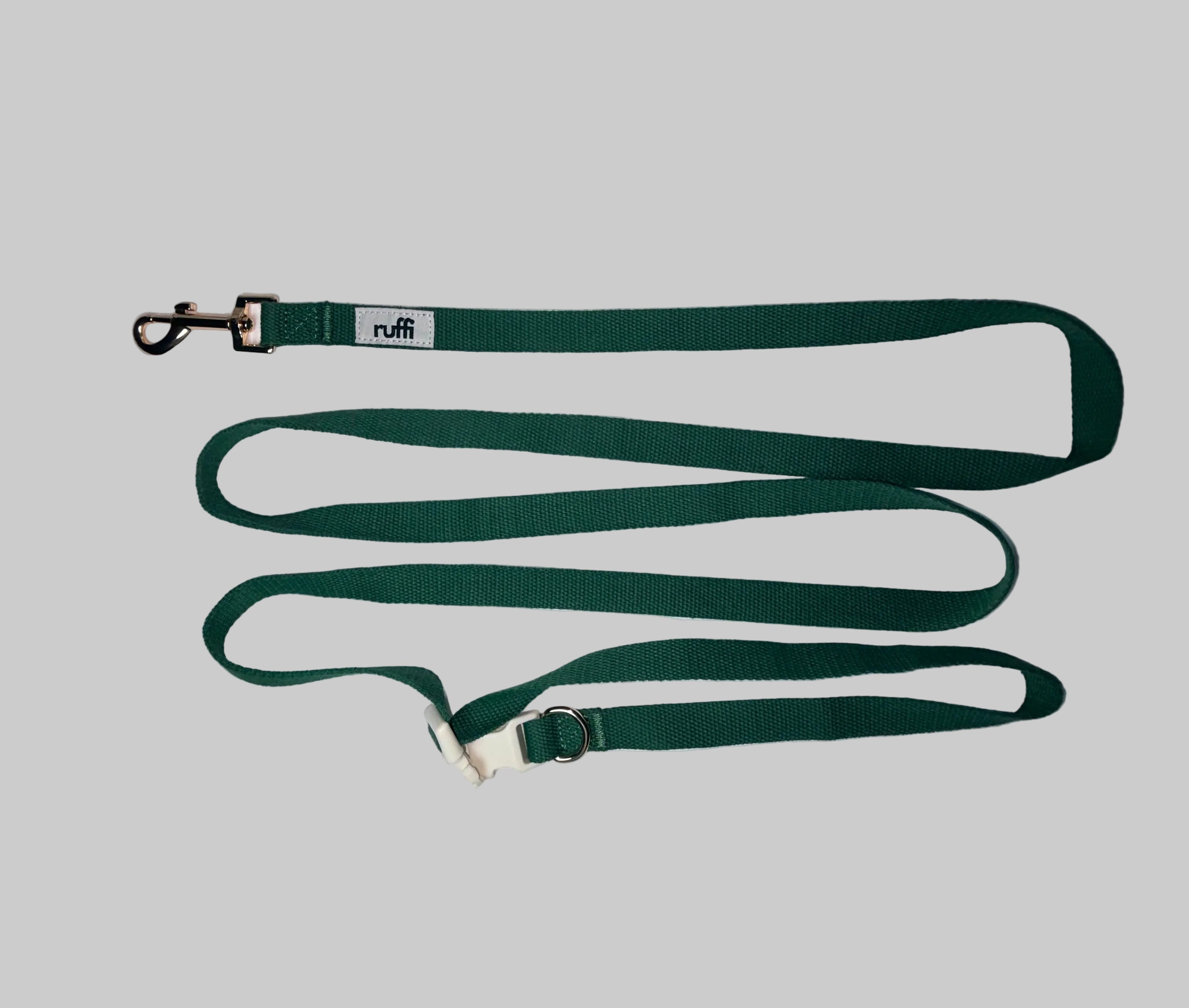 Hands Free Woven Leash - Forest Green