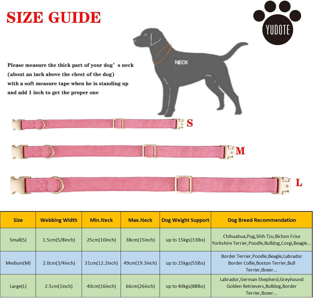 Ultra Soft Dog Collar - Corduroy Size Medium