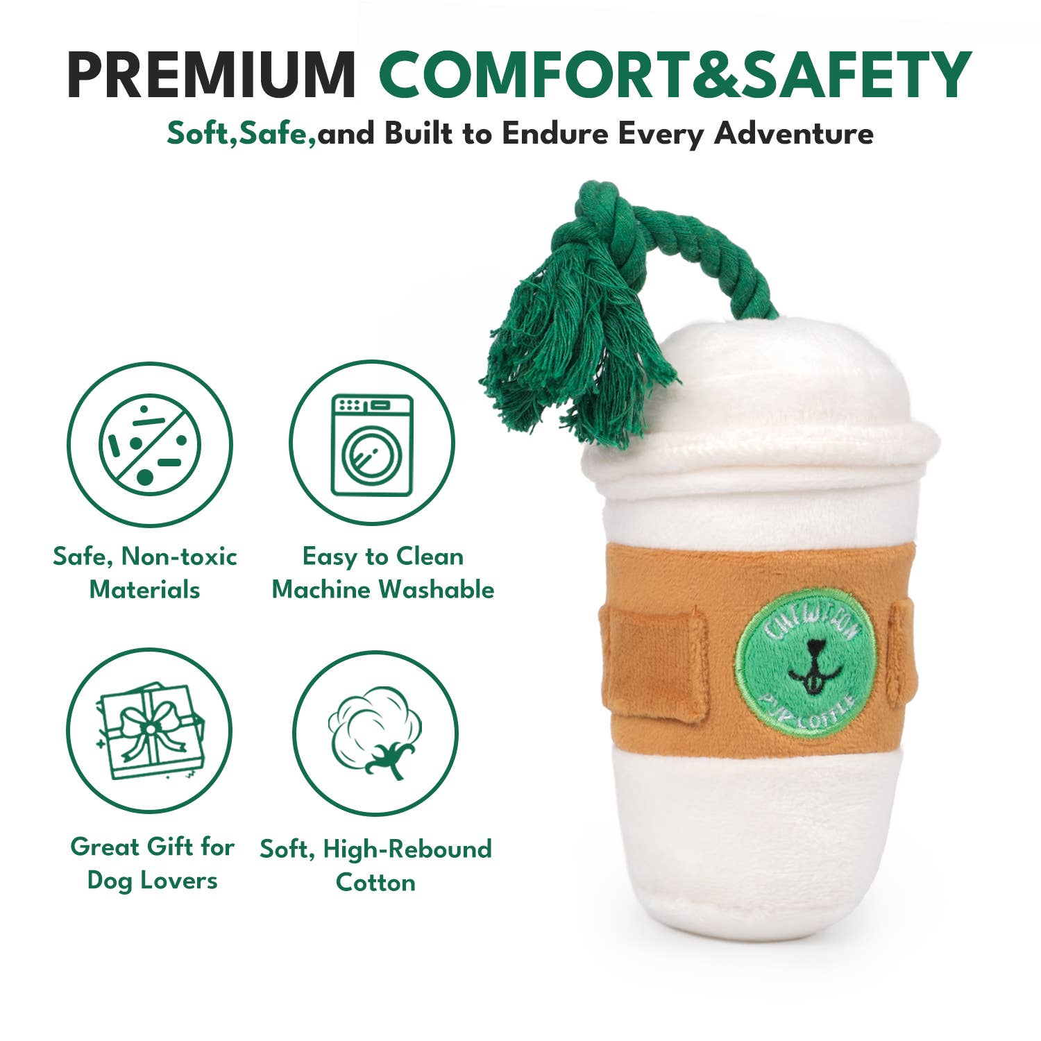Pupcoffee Squeaky Plush Toy