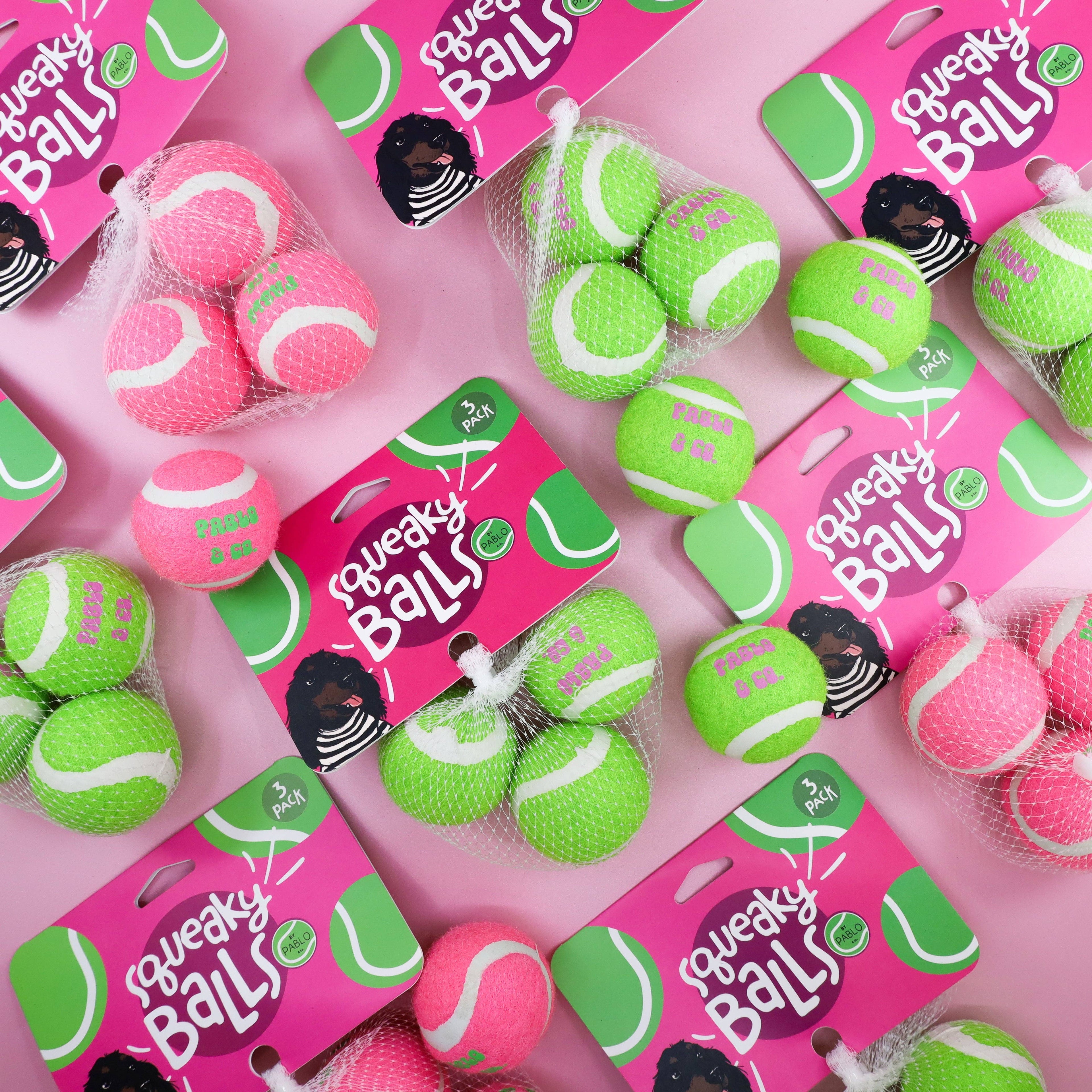 Pack of 3 Squeaky Balls: Pink
